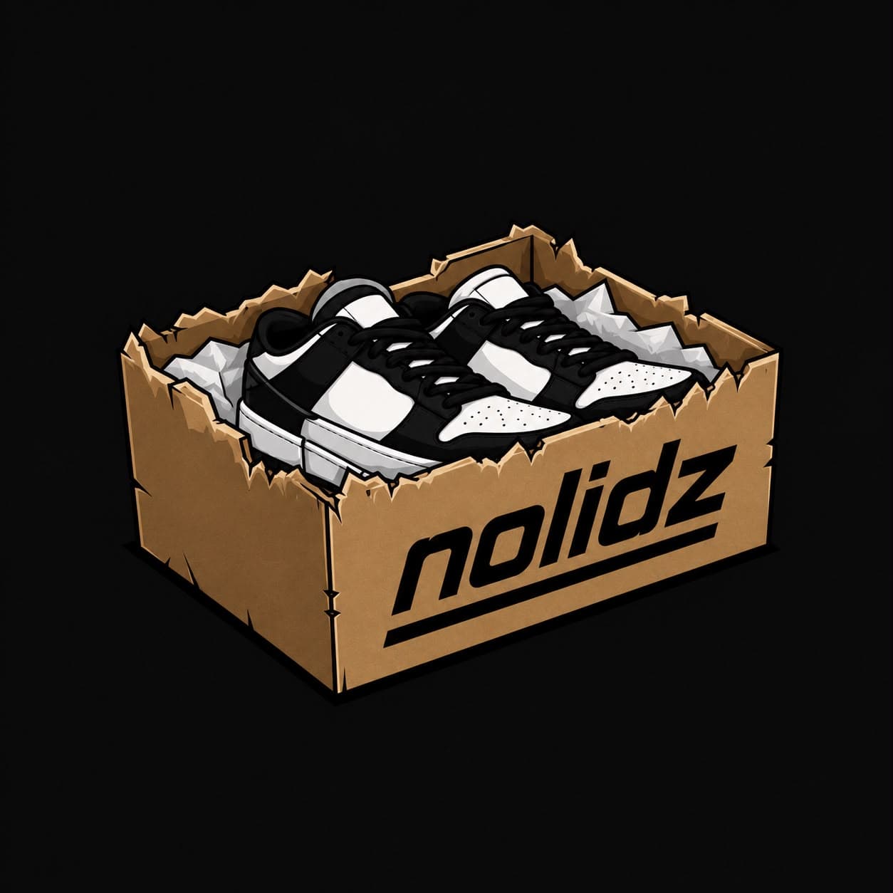 nolidz — Sneaker in einem offenen Karton